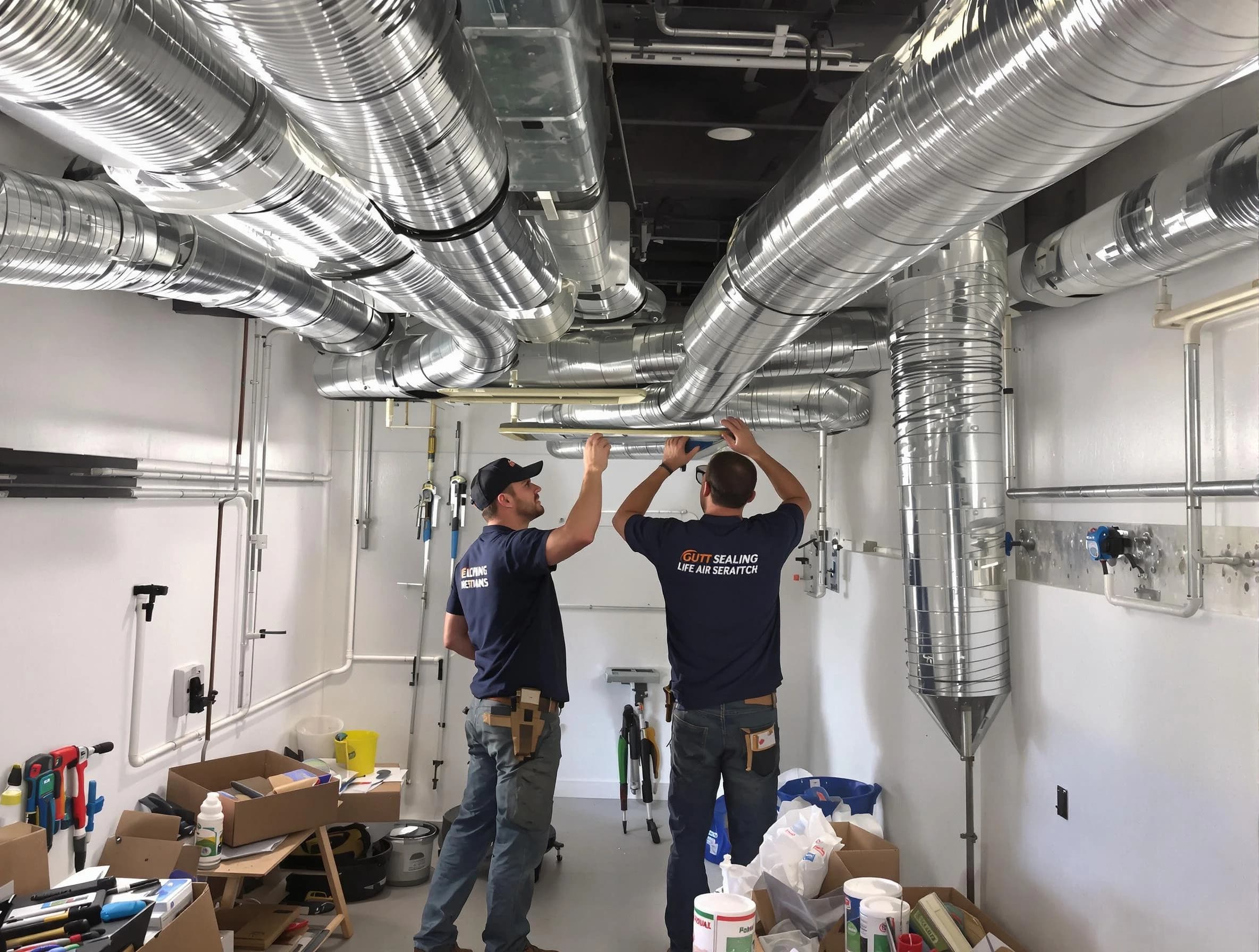 Riverdale Air Duct Cleaning technician applying professional duct sealing solutions in Riverdale