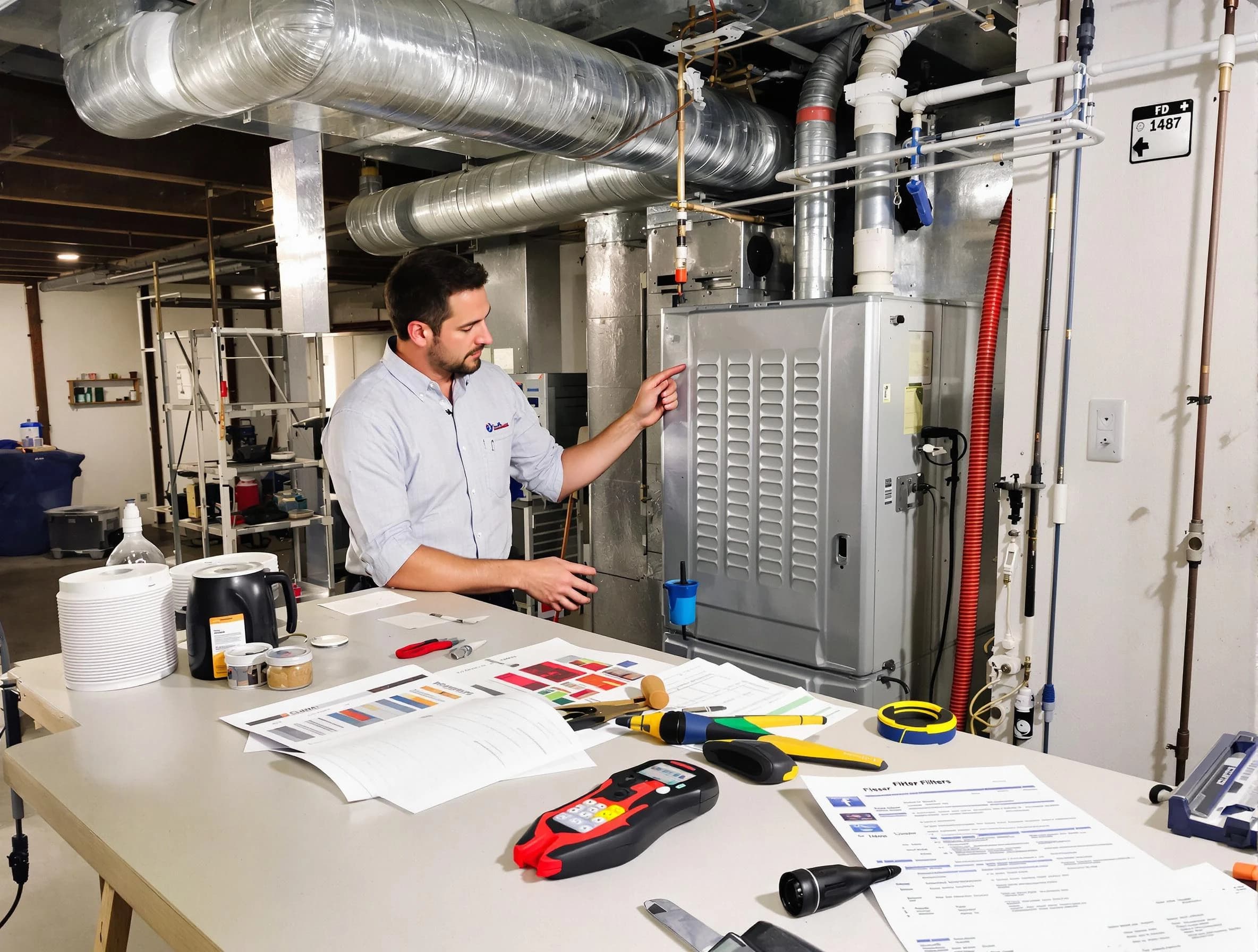 Riverdale Air Duct Cleaning inspector conducting detailed filter system evaluation using professional diagnostic tools in Riverdale